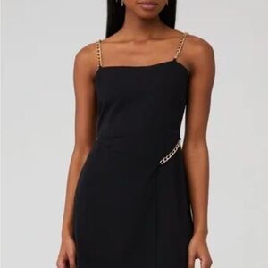 Amanda Uprichard Black Chain Strap Dress Size XS